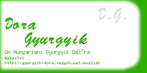 dora gyurgyik business card